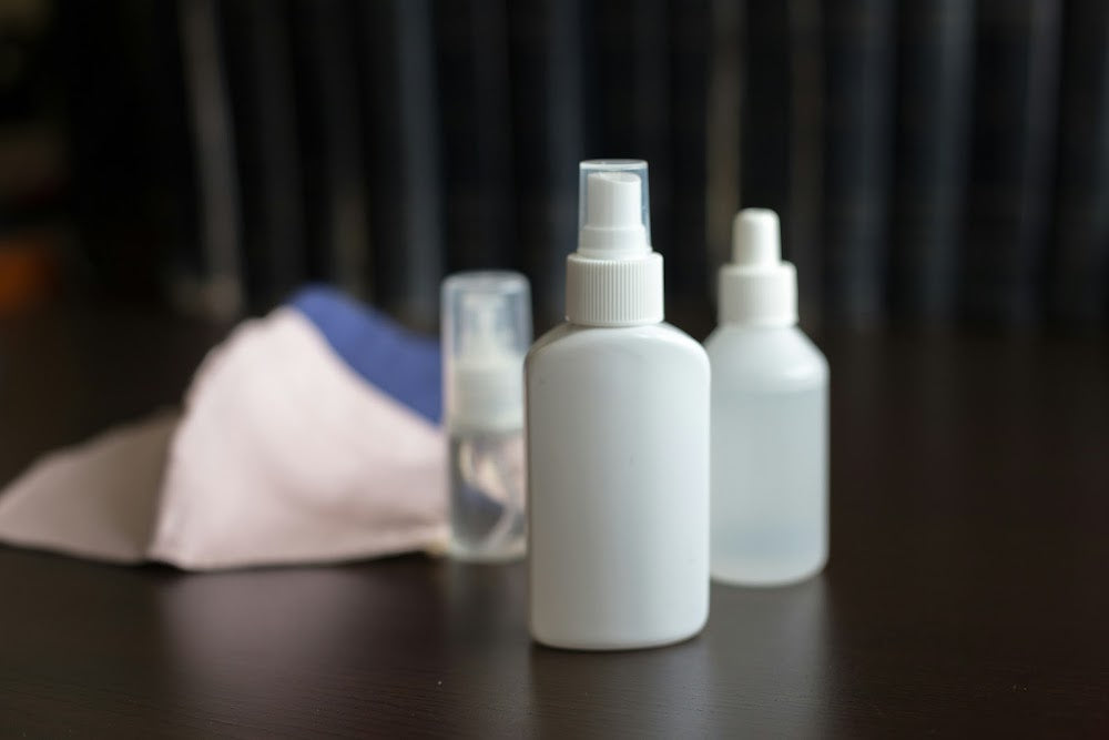 Various antiseptic spray bottles used in first aid